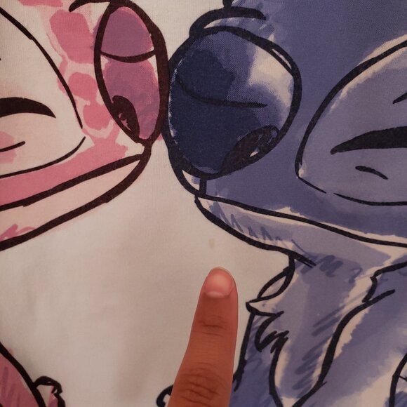 Disney Stitch & Angel Girls Light Blue Cute Watercolor Graphic T-shirt Size XL - Picture 13 of 13